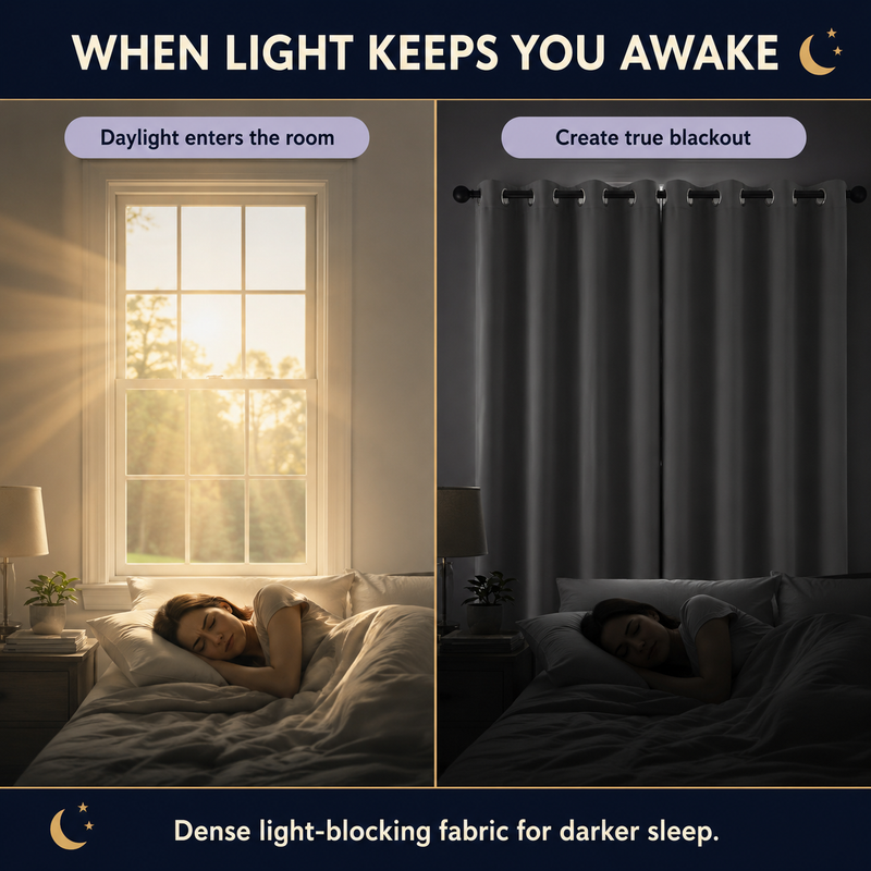 Daylight sleep problem and blackout curtain solution alternate view