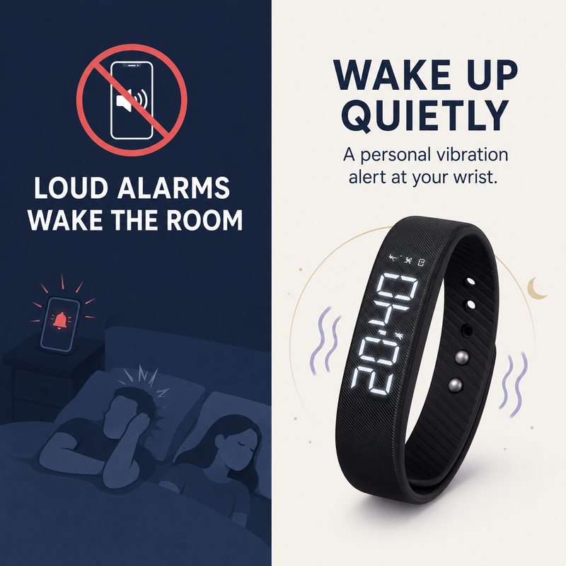 Wake up quietly with a personal wrist-vibration alarm alternate view